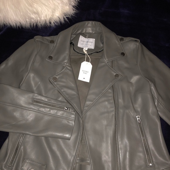 lucky brand faux leather jacket